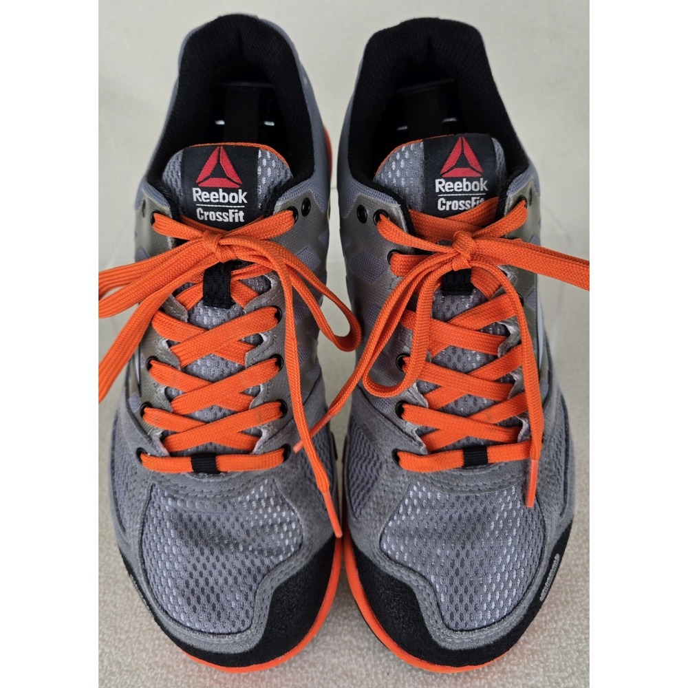 Reebok Crossfit Men Sz 6 Nano 2.0 Shoes Sneaker Gray Orange Training Traction 38 - Picture 3 of 9